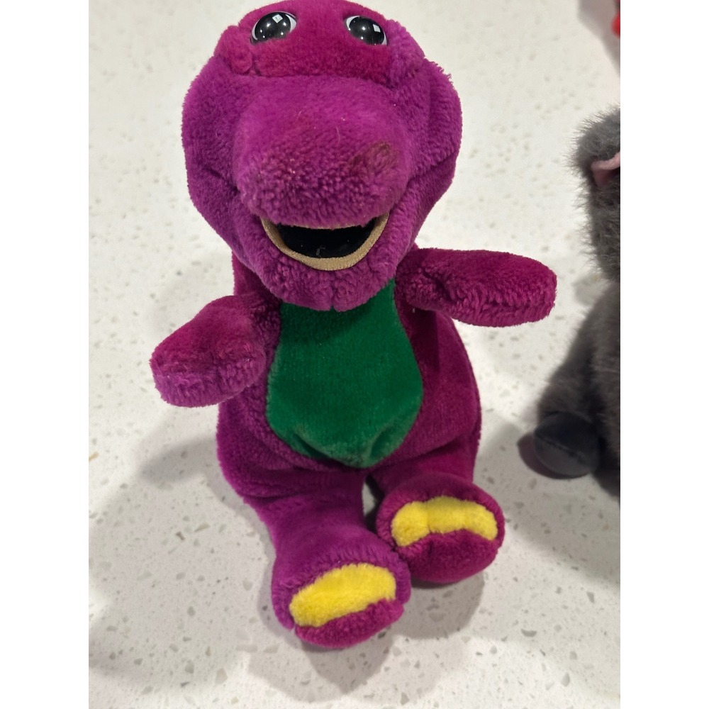 Vintage Barney the Dinosaur Plush Purple T-Rex Stuffed Animal 7 Inch 90s Toy